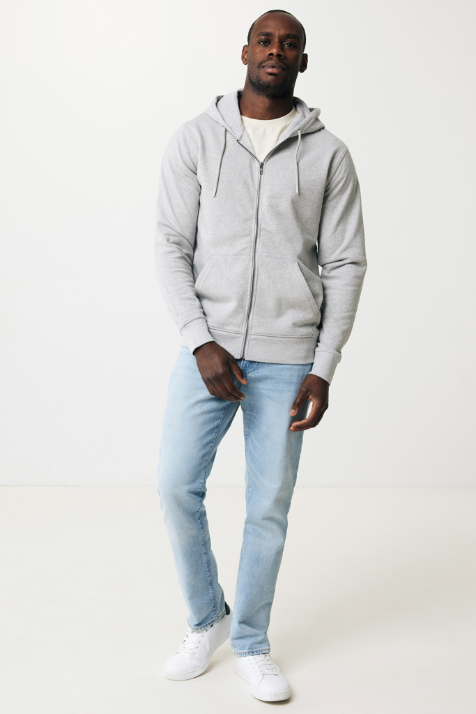 Abisko gerecycled katoen hoodie met rits, heather grey