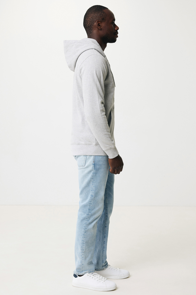 Abisko gerecycled katoen hoodie met rits, heather grey