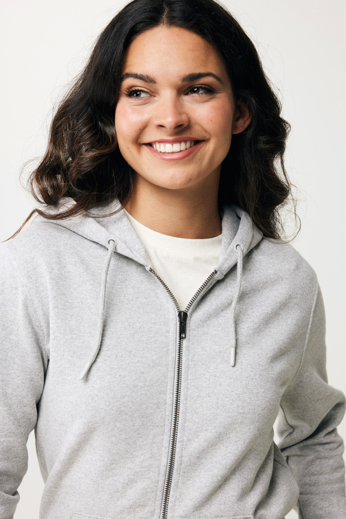 Abisko gerecycled katoen hoodie met rits, heather grey