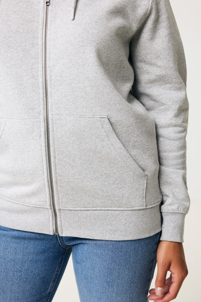 Abisko gerecycled katoen hoodie met rits, heather grey