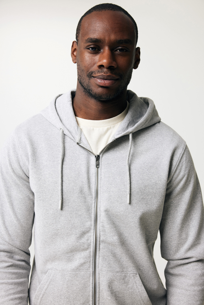 Abisko gerecycled katoen hoodie met rits, heather grey