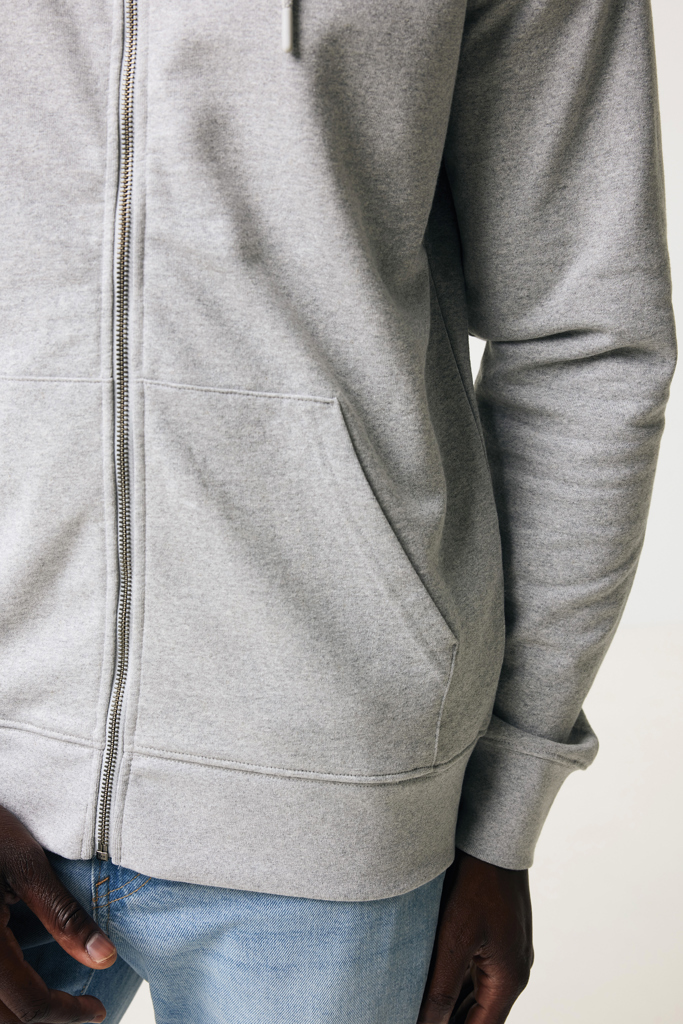 Abisko gerecycled katoen hoodie met rits, heather grey
