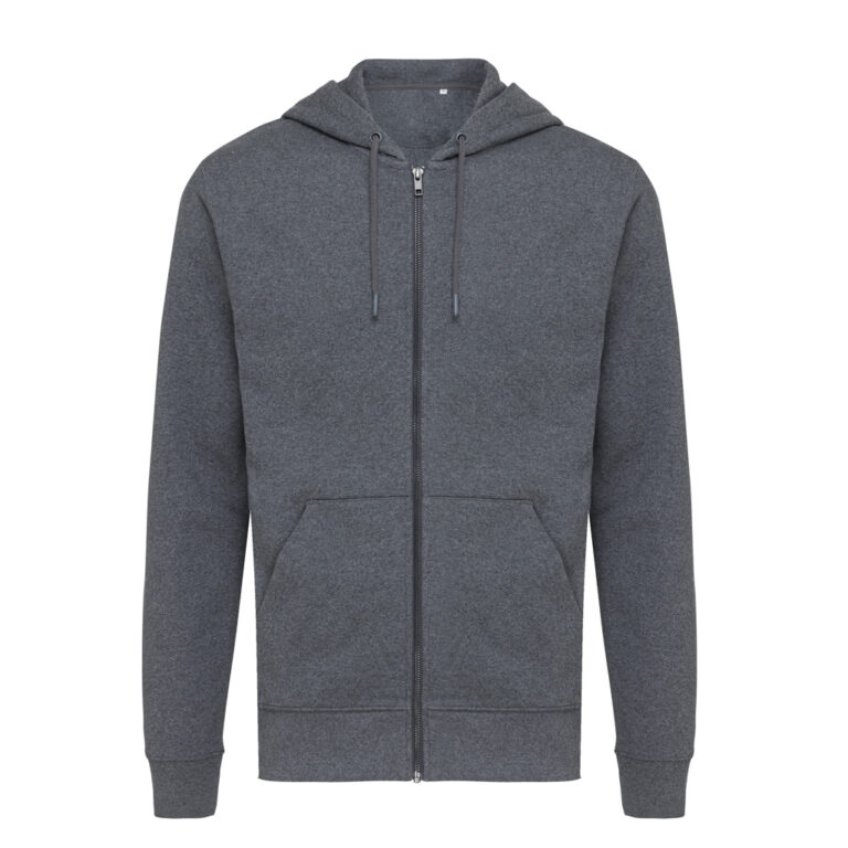 Abisko gerecycled katoen hoodie met rits, heather anthracite