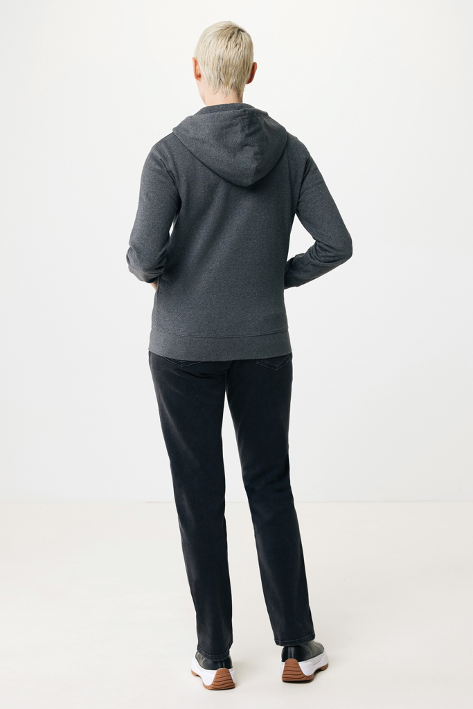 Abisko gerecycled katoen hoodie met rits, heather anthracite