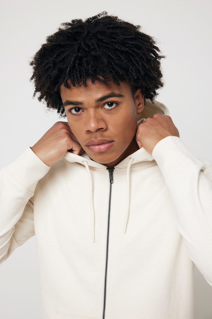 Abisko Sudadera Cremallera/Capucha Algodón Reciclado, natura