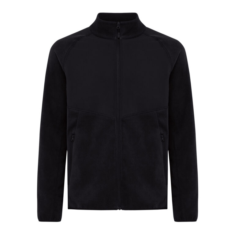 Talung recycled polyester microfleece zip through, black