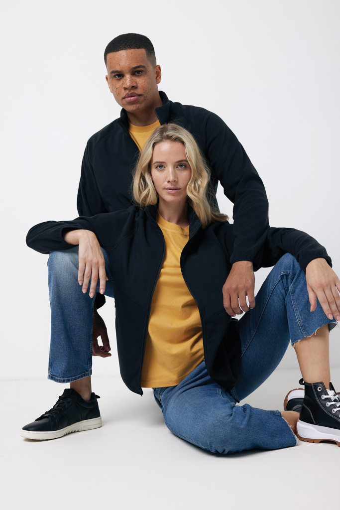 Talung recycled polyester microfleece zip through, black