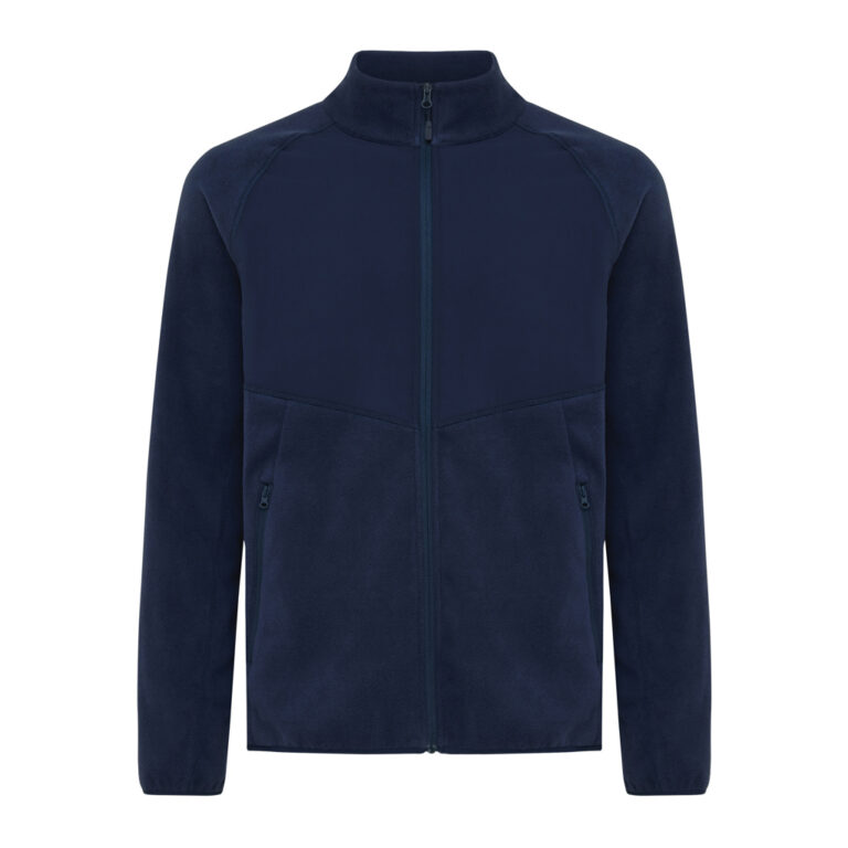 Talung recycled polyester microfleece zip through, navy
