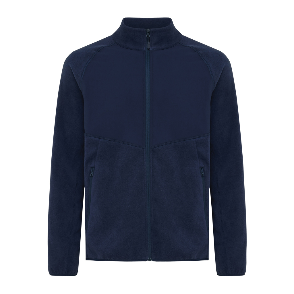 Talung recycled polyester microfleece zip through, navy