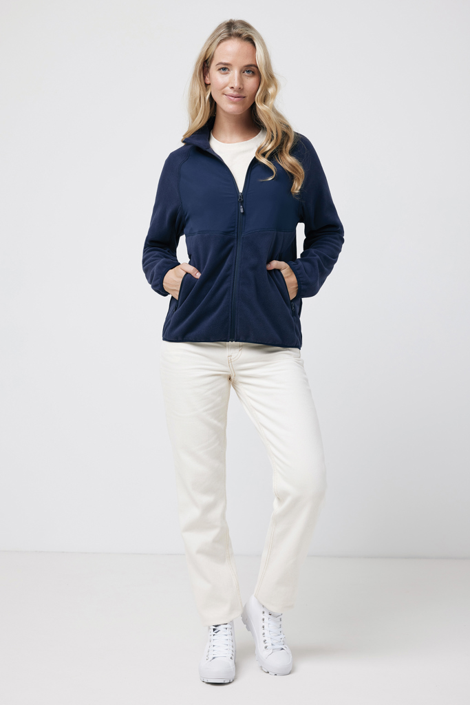 Talung recycled polyester microfleece zip through, navy