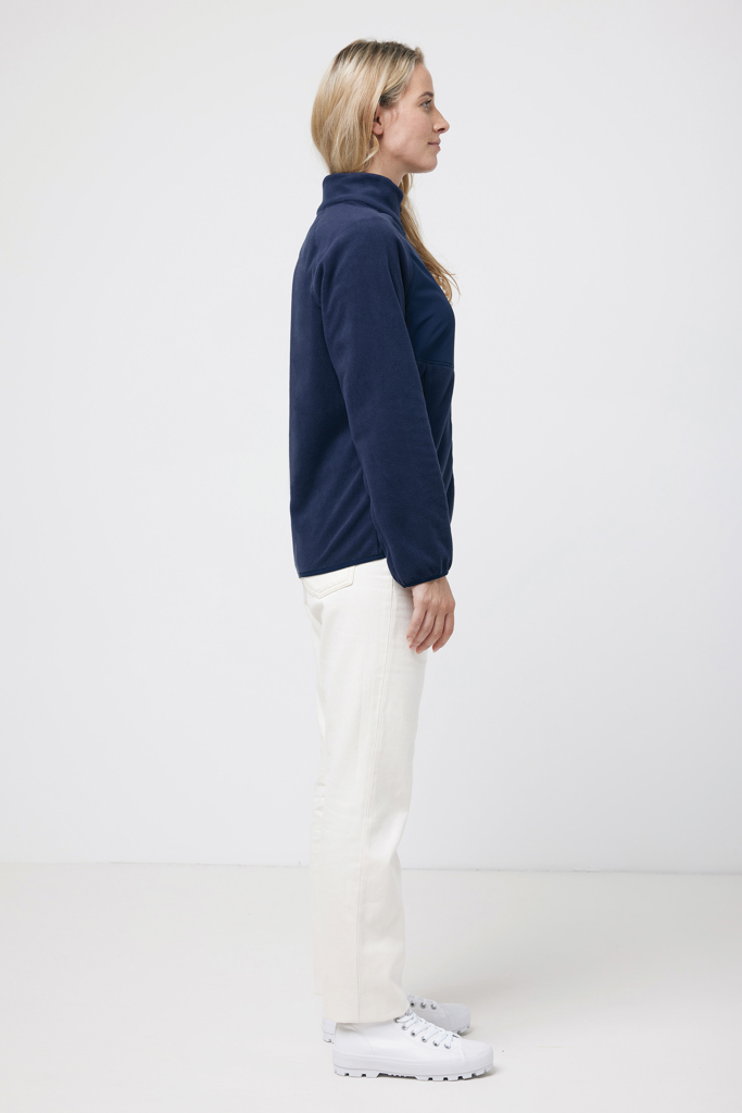 Talung recycled polyester microfleece zip through, navy