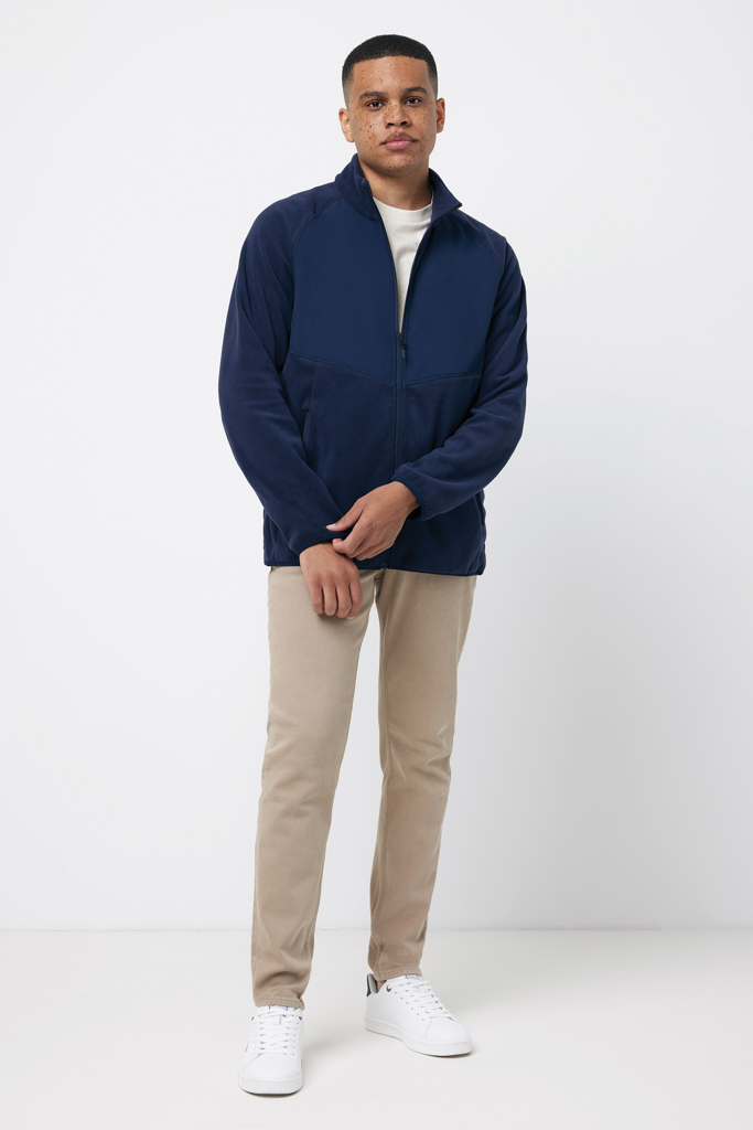 Talung recycled polyester microfleece zip through, navy