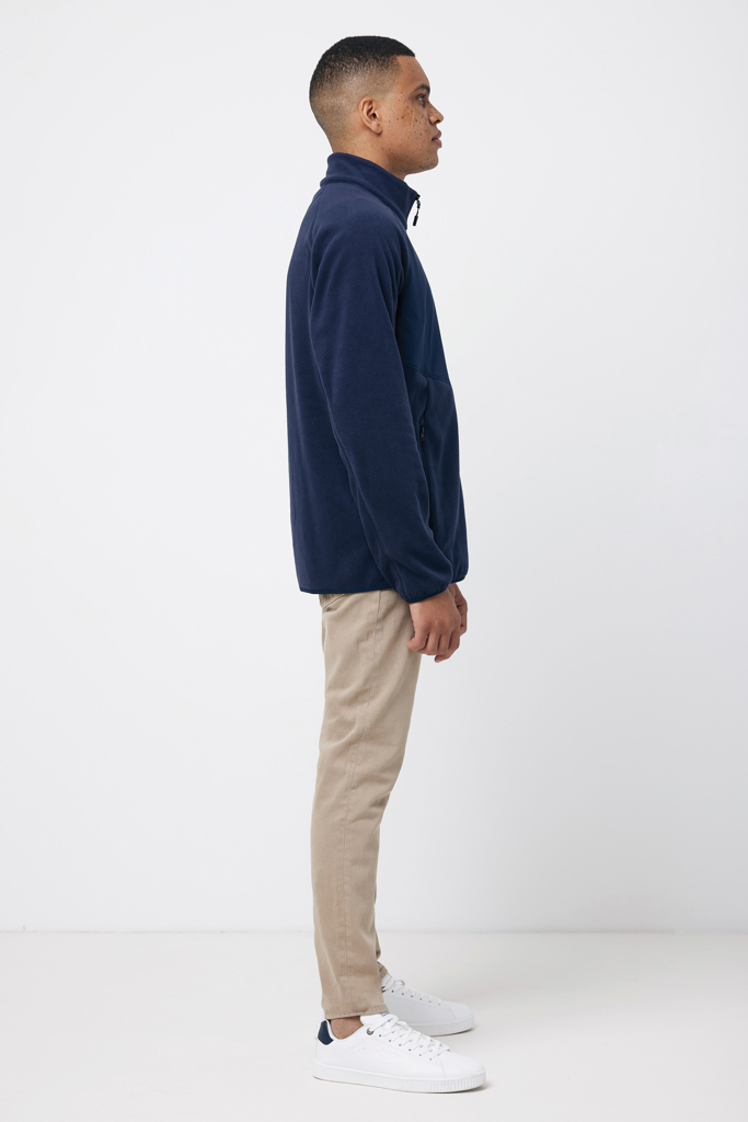 Talung recycled polyester microfleece zip through, navy
