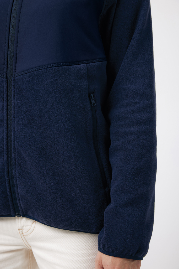 Talung recycled polyester microfleece zip through, navy
