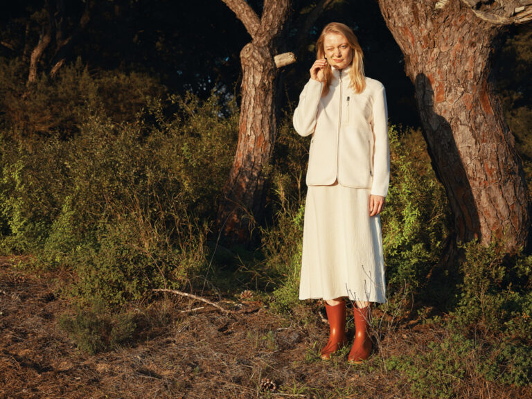 Diran recycled polyester pile fleece jacket, natural