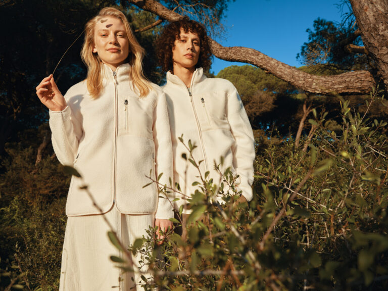 Diran recycled polyester pile fleece jacket, natural