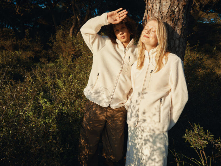 Diran recycled polyester pile fleece jacket, natural