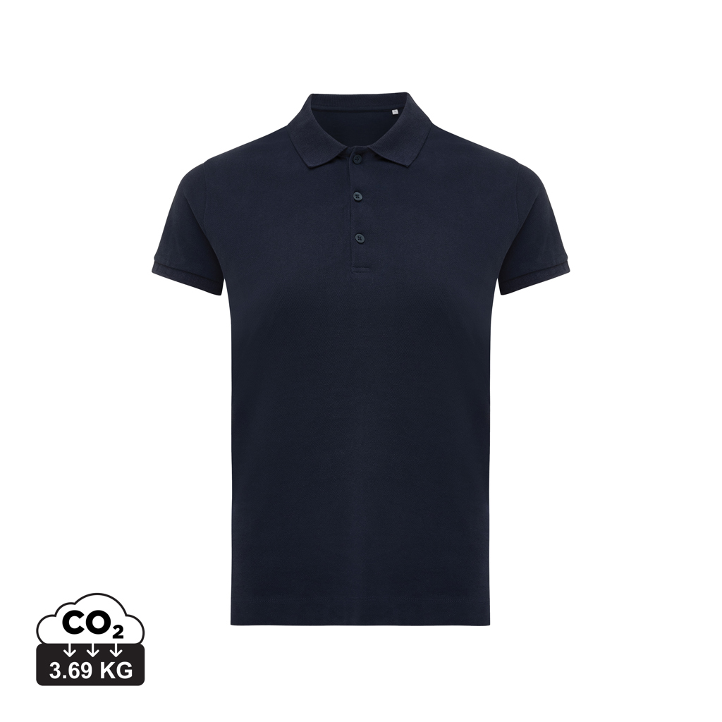 Polo da donna Yosemite in cotone piquet riciclato, blu navy