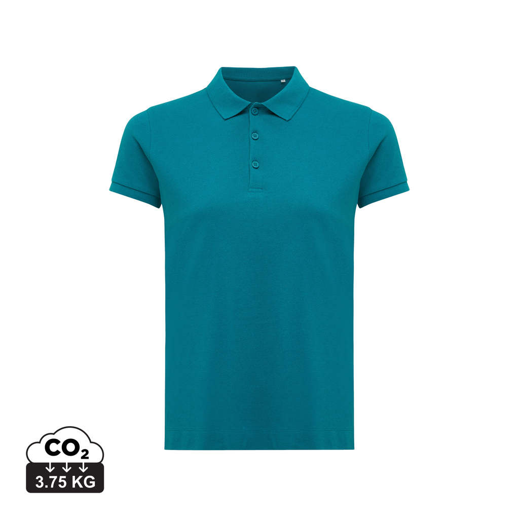 Polo da donna Yosemite in cotone piquet riciclato, verdigris