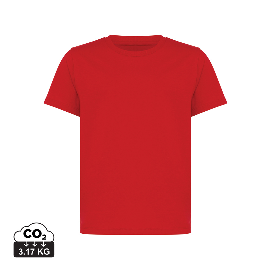 T-shirt da bambino Koli in cotone riciclato, rosso ciliegio