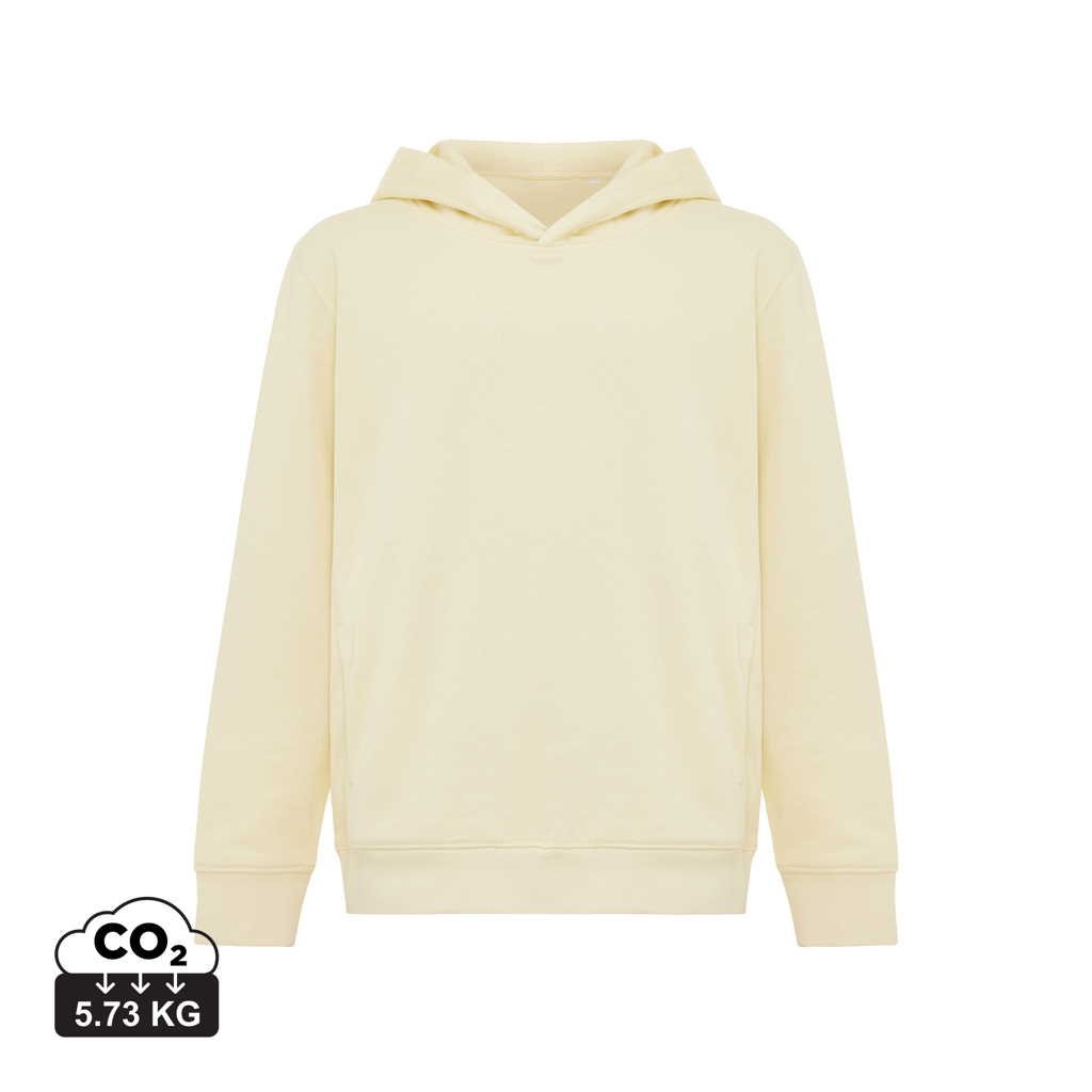 Yengo kids recycled cotton hoodie with sidepockets, cream ye