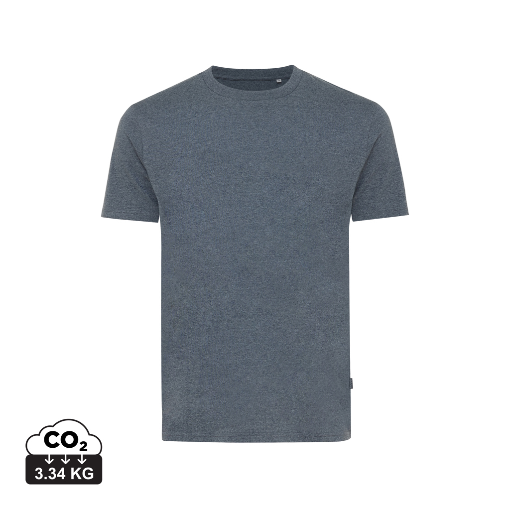 T-shirt Manuel in cotone riciclato non tinto, heather navy