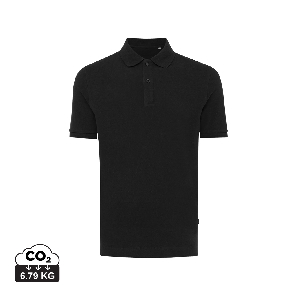 Polo Yosemite in cotone piquet riciclato, nero