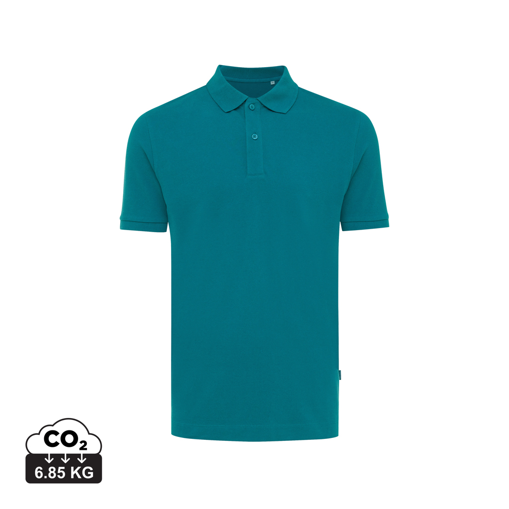 Polo Yosemite in cotone piquet riciclato, verdigris
