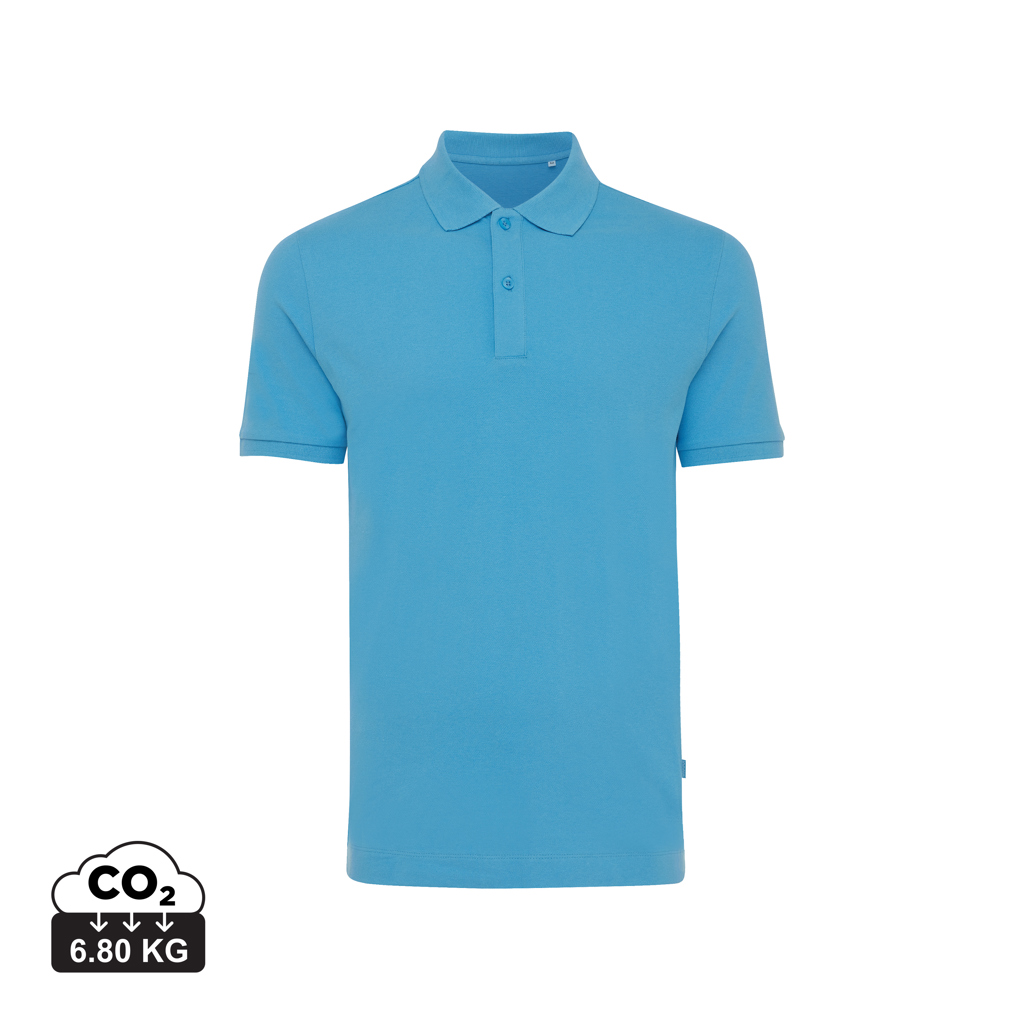 Polo Yosemite in cotone piquet riciclato, tranquil blue