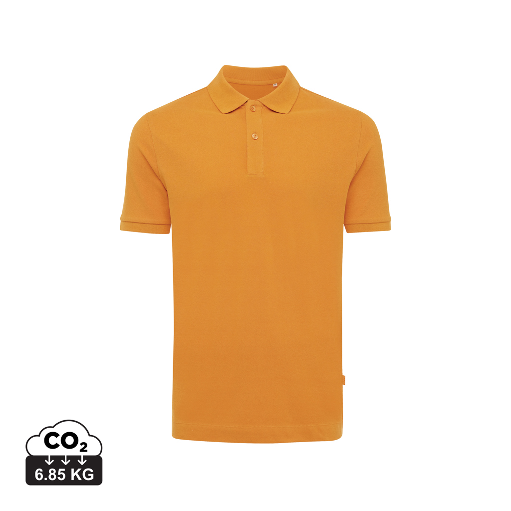 Polo Yosemite in cotone piquet riciclato, sundial orange