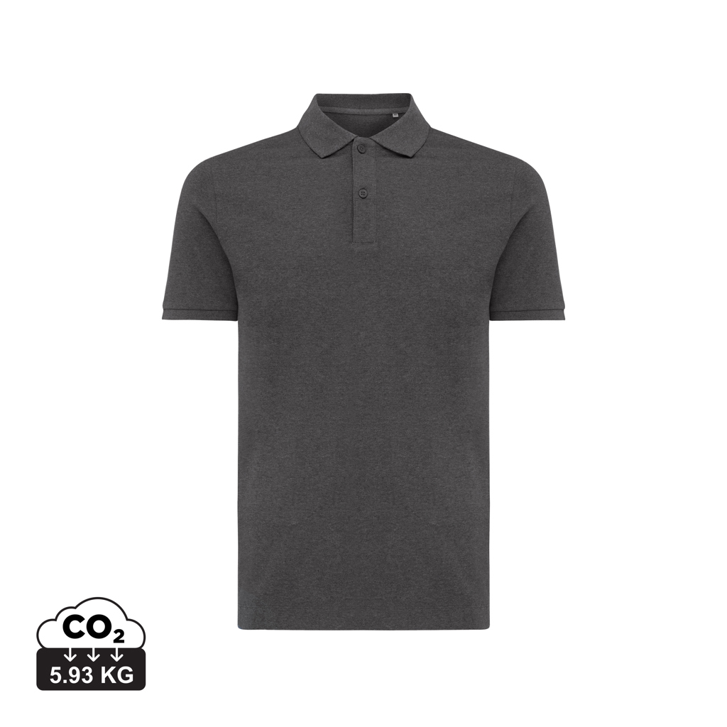 Yosemite recycled cotton pique polo, heather anthracite