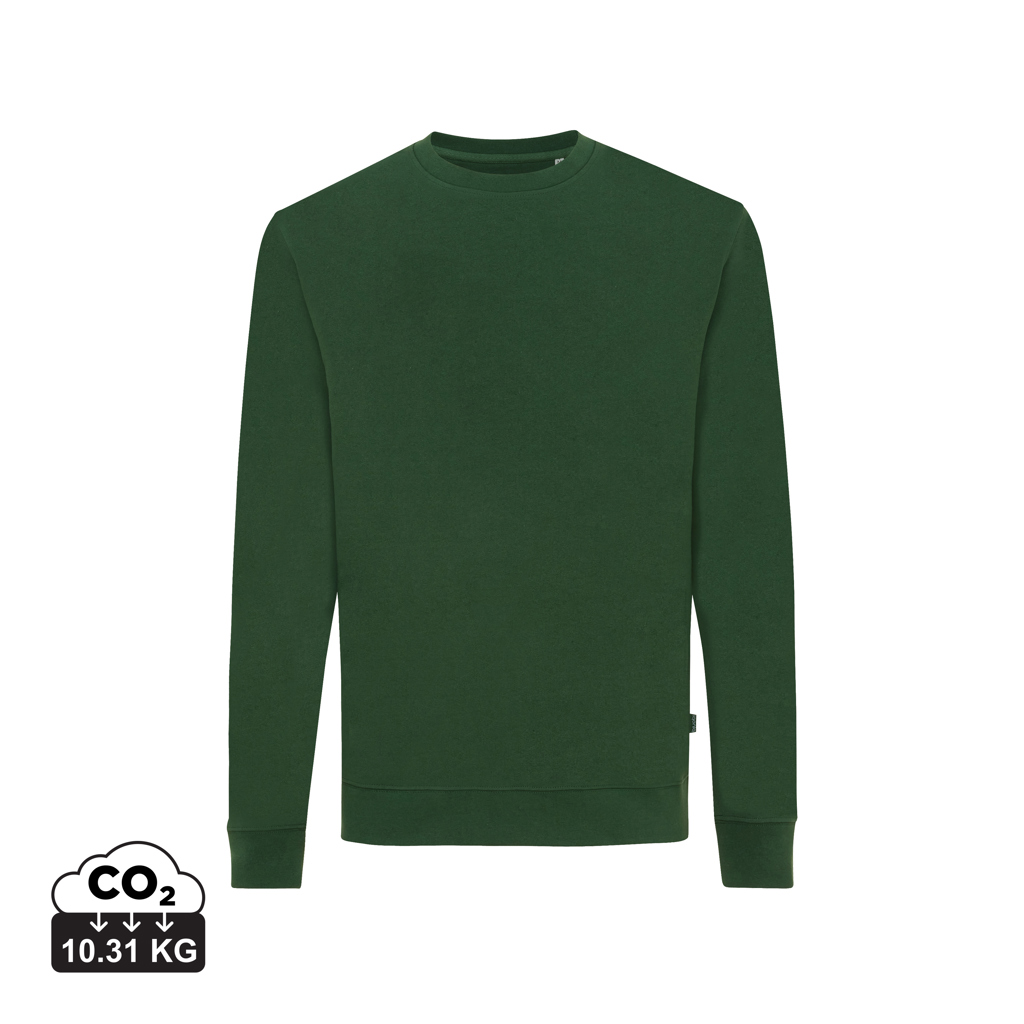 Felpa girocollo Zion in cotone riciclato, forest green