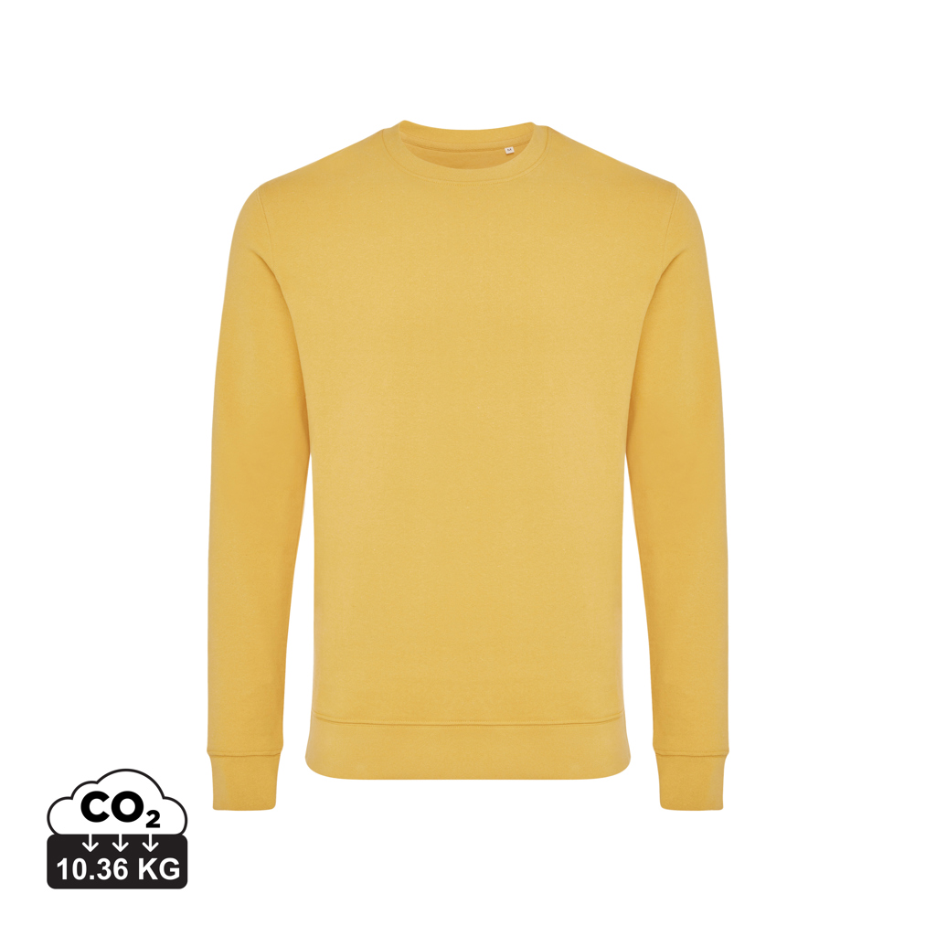 Felpa girocollo Zion in cotone riciclato, ochre yellow