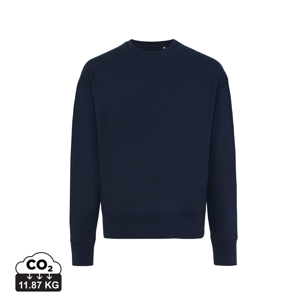 Felpa girocollo Kruger in cotone riciclato, blu navy