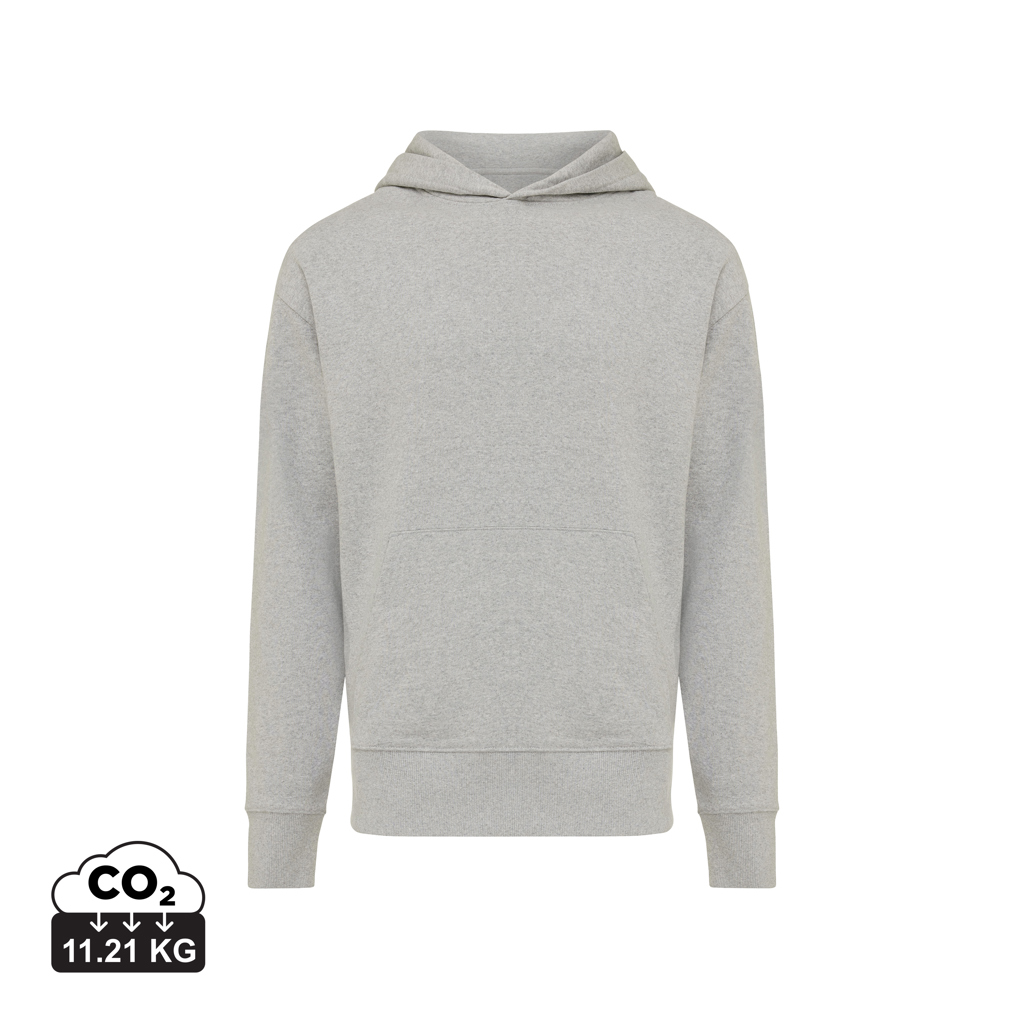 Yoho recycled cotton relaxed hoodie, heather grey