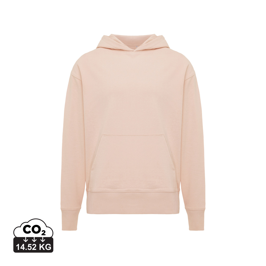 Yoho recycled cotton relaxed hoodie, peach nectar