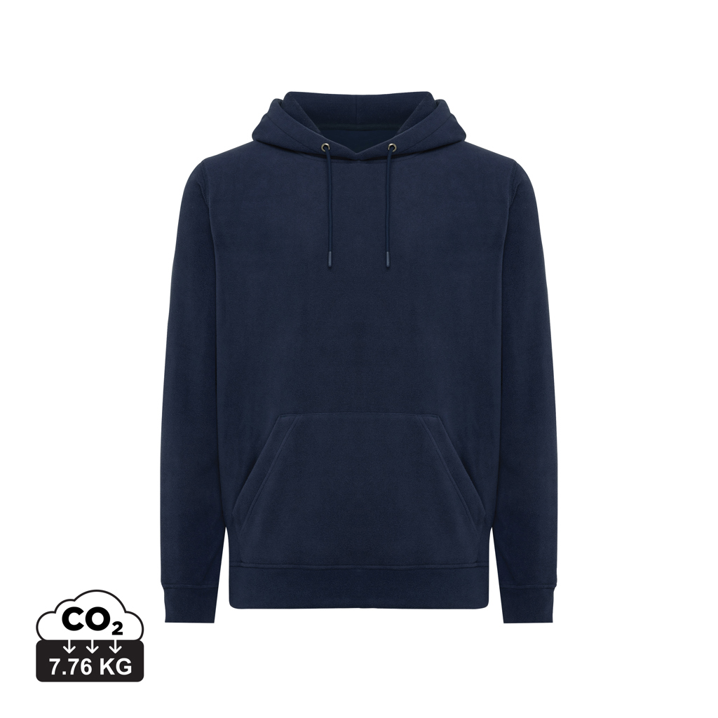 Felpa con cappuccio Trivor in micropile rPET, blu navy