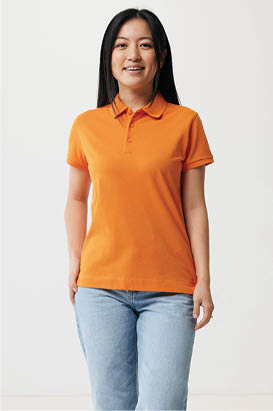 Polo da donna Yosemite in piqué di cotone riciclato, nero