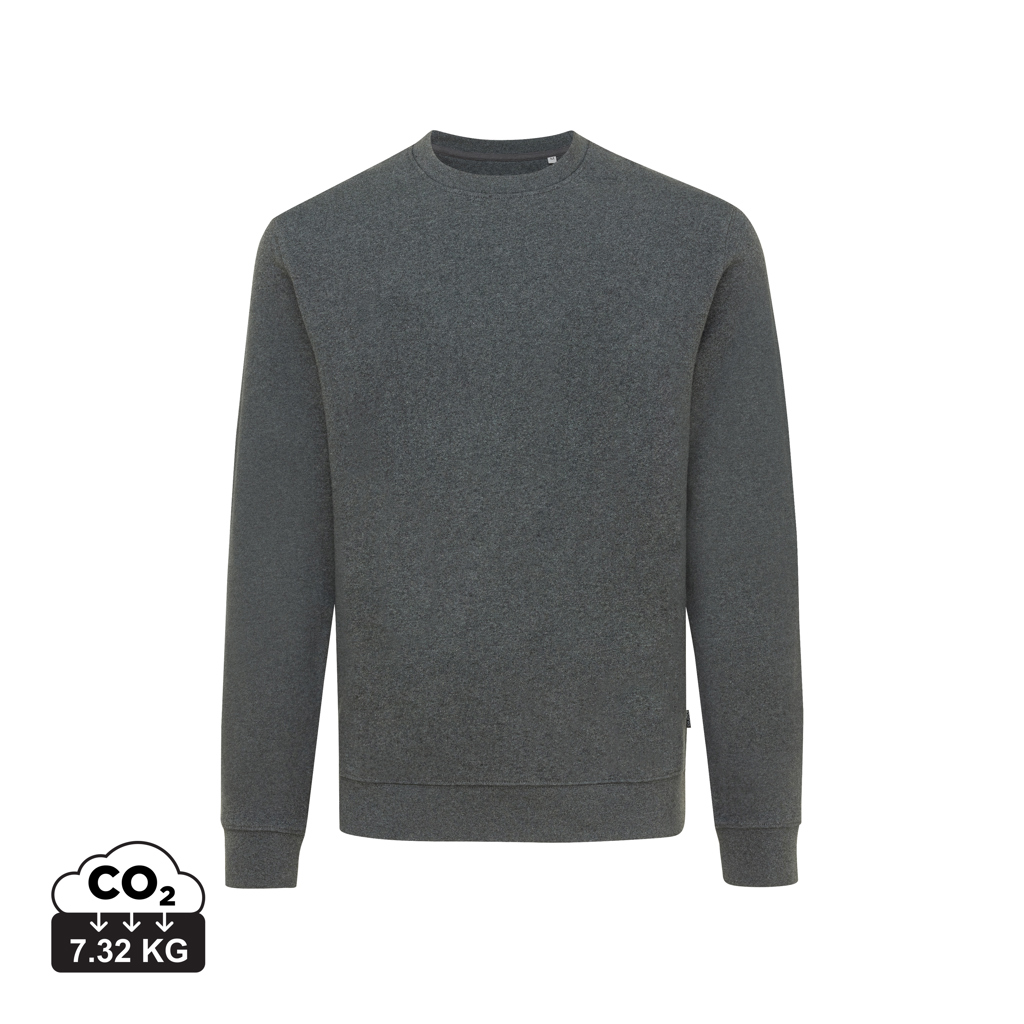 Denali recycled cotton crew neck undyed, heather anthracite