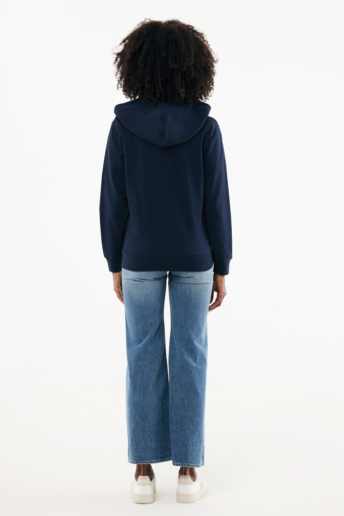 Sweat à capuche avec zip en coton recyclé Abisko, bleu marin