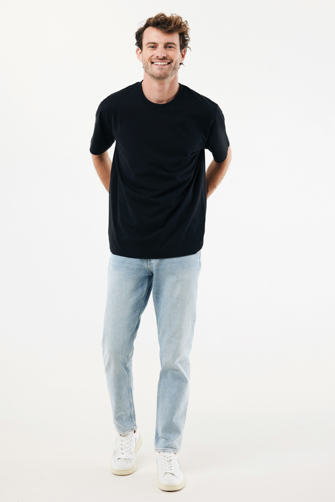 T-shirt lourd en coton recyclé Nikko, noir