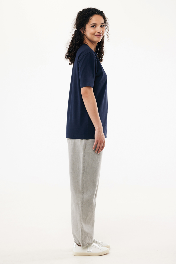 T-shirt lourd en coton recyclé Nikko, bleu marine