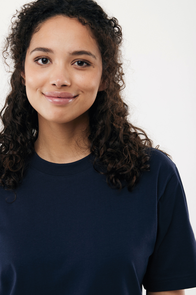 T-shirt lourd en coton recyclé Nikko, bleu marine