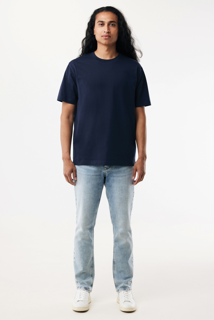 T-shirt lourd en coton recyclé Nikko, bleu marine