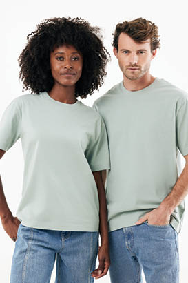 T-shirt lourd en coton recyclé Nikko, noir