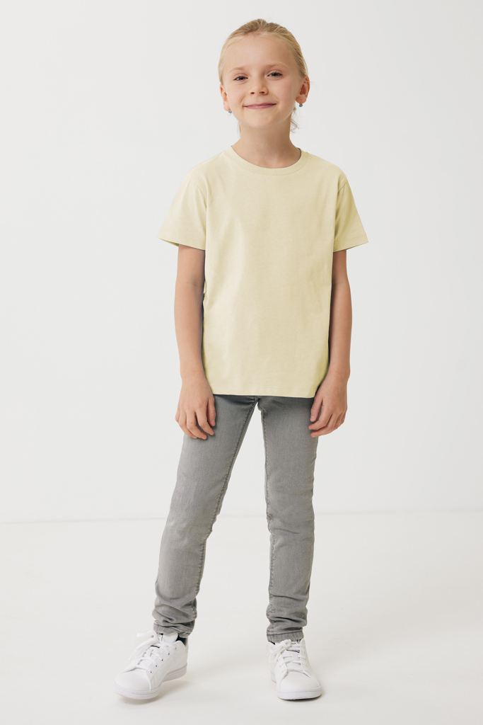 Koli kids lightweight recycled cotton t-shirt, cream yellow