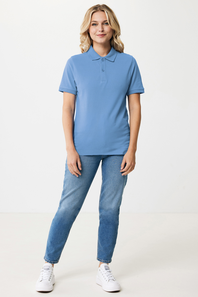 IQONIQ Yosemite Piqué-Poloshirt aus recycelter Baumwolle, moon blue