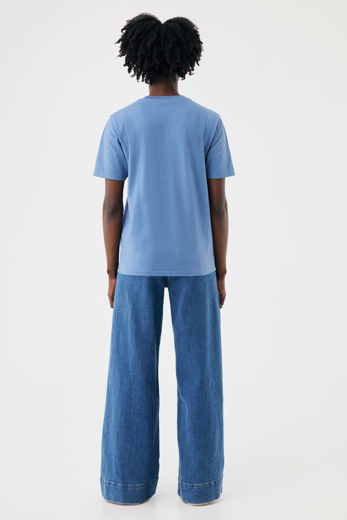 Brett gerecycled katoen t-shirt, moon blue