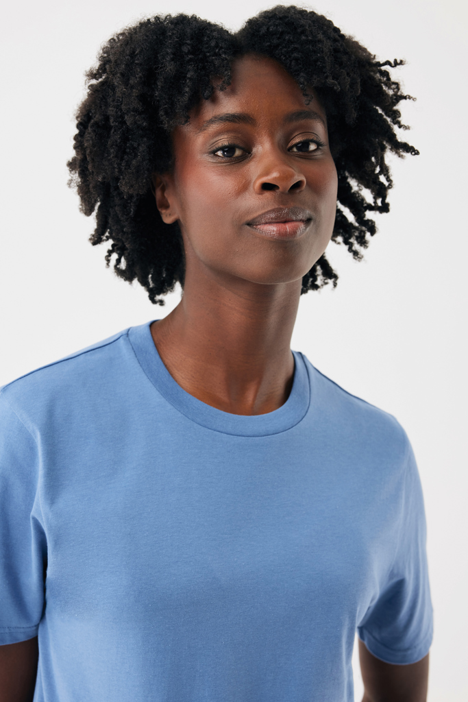 Brett gerecycled katoen t-shirt, moon blue