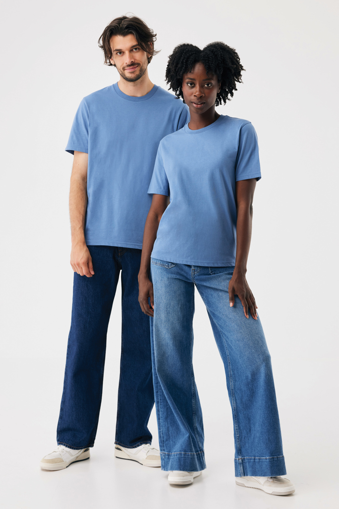 Brett gerecycled katoen t-shirt, moon blue